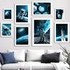 Space X Astronaut Rocket Moon Space Station Wall Art Prints Canvas Painting Nordic Poster Wall Pictures For Living Room Decor
