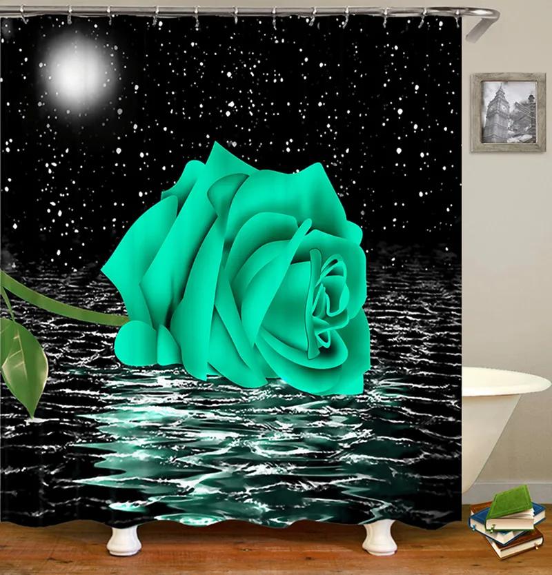 Красная роза, бабочка, цветы, занавеска для душа, 3D занавеска для ванной комнаты, водонепроницаемая полиэстеровая моющаяся занавеска для ванной, комплект занавесок