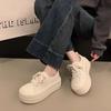 Весна 2025 новая платформа парусиновые туфли женские корейская версия на шнуровке универсальная повседневная обувь маленькая мода белые туфли