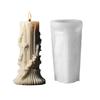 DIY Pattern Carving Cylindrical Candle Silicone Mold Unique Wave Pattern Roman Pillar Candle Mold Cylindrical Resin Gypsum Mold