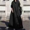 Long Sleeve Big Swing Solid Color Cotton Linen Retro National Wind Wide Dress