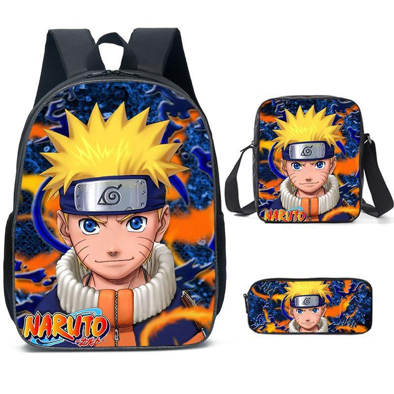 Наруто NARUTO Студенческий школьный рюкзак 3D Цифровой мультяшный принт Школьный рюкзак 3-6 класс