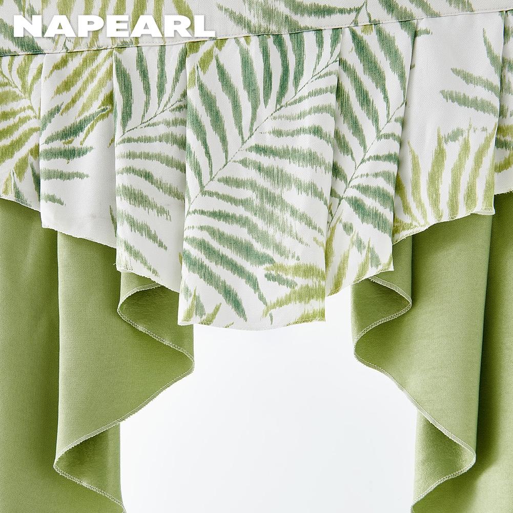 1 шт. NAPEARL прозрачная и натуральная штора с принтом тропических листьев и стержнем, декоративная занавеска для кухни на окно, ракета