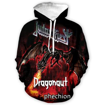 Phechion Новая мода Мужские/Женские Толстовки с длинным рукавом и 3D-принтом рок-группы Judas Priest, Повседневные толстовки