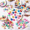 50 Pcs Polymer Clay Animal & Fruit Style Mixed Color Flat Round Beads for DIY Bracelet Jewelry