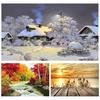 5D DIY алмазная живопись пейзаж горный хрусталь картина круглая алмазная вышивка горный хрусталь мозаика украшение дома Подарочный комплект