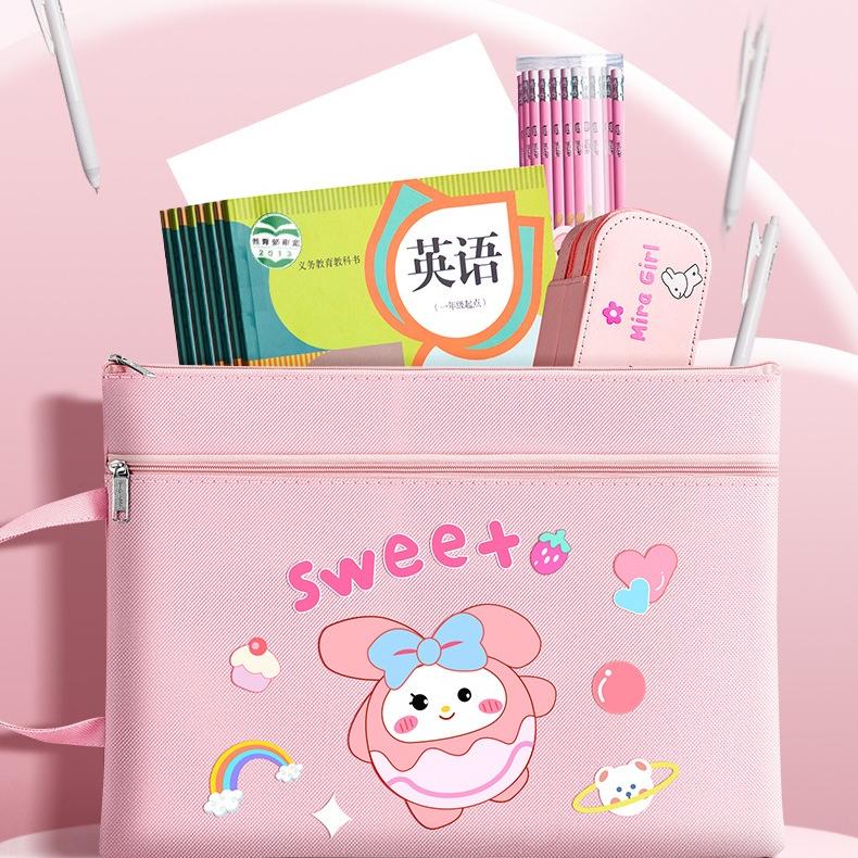 Handbag for elementary school students carrying books, canvas file bag, children's tutoring bag