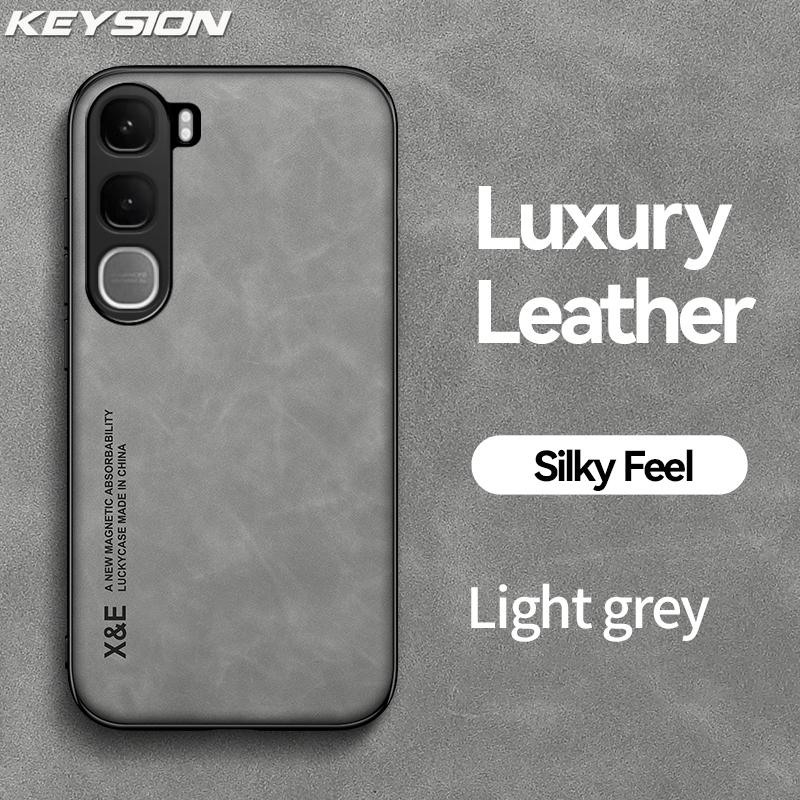 KEYSION Роскошный ретро чехол из искусственной ПУ кожи для VIVO Y31 5G Мягкий силикон+ПК Ударопрочная задняя крышка для телефона VIVO Y31 5G