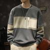 Американский ретро-контрастный цветной пэчворк-худи с дизайном, свободный и универсальный модный брендовый ленивый повседневный топ