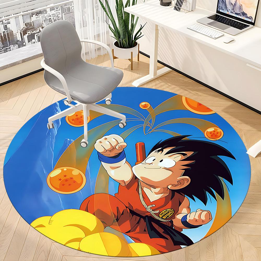 1pcDragon Ball Z Goku Office Round Area Rug, Indoor Mat Suitable For Office, Bedroom Living Room Home Decor, Room Deco,  Offic a0928101