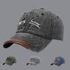 Washed Cotton Embroidered Baseball Cap Distressed Streetwear Sunscreen Hats  For Man Women Unisex