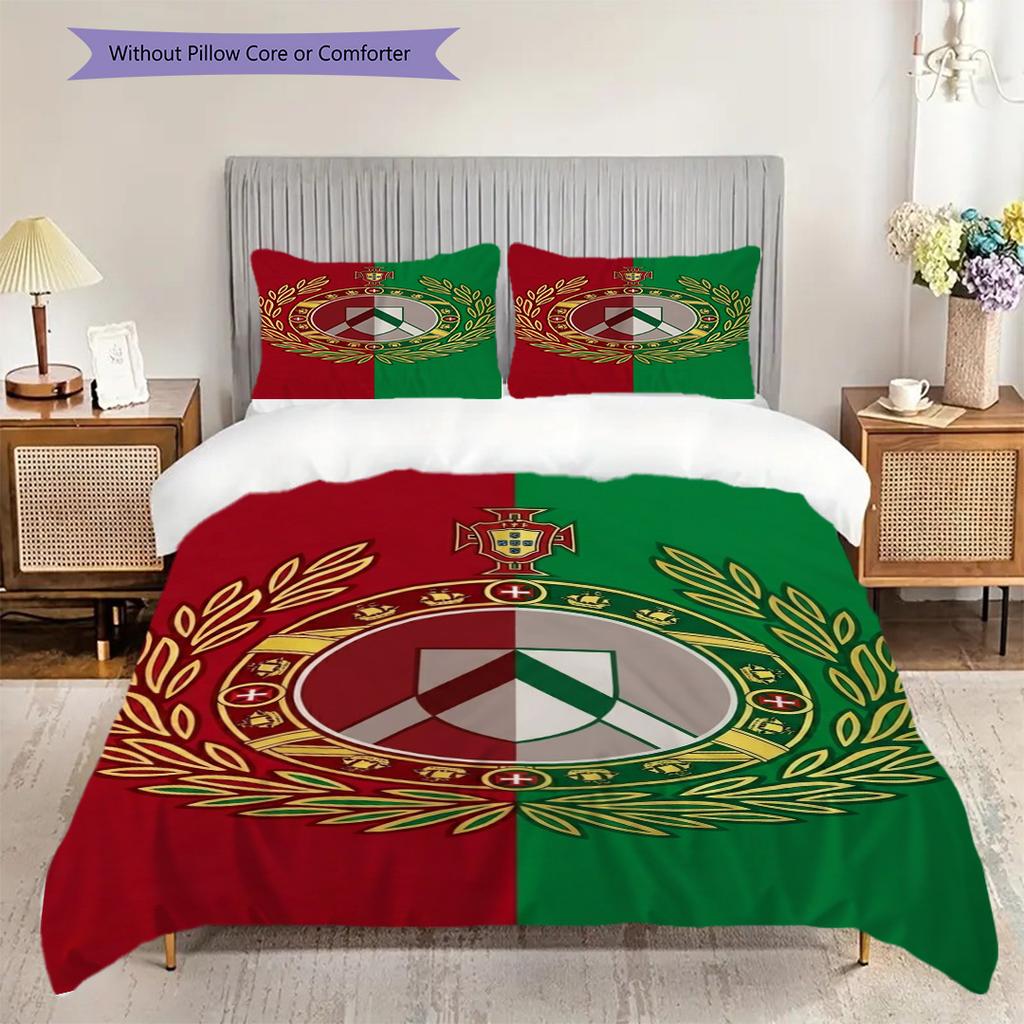 National Emblem Portugal Bedding (1 * duvet cover + 2 * pillowcase, without core) Christmas birthday gift Duvet cover and pillowcase
