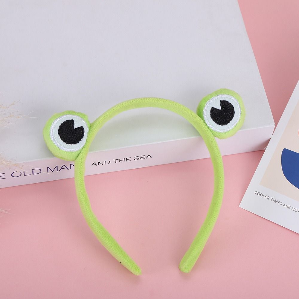 Cute Green Frog Headband Funny Plush Hair Hoops New Cartoon Wash Headband  Girls