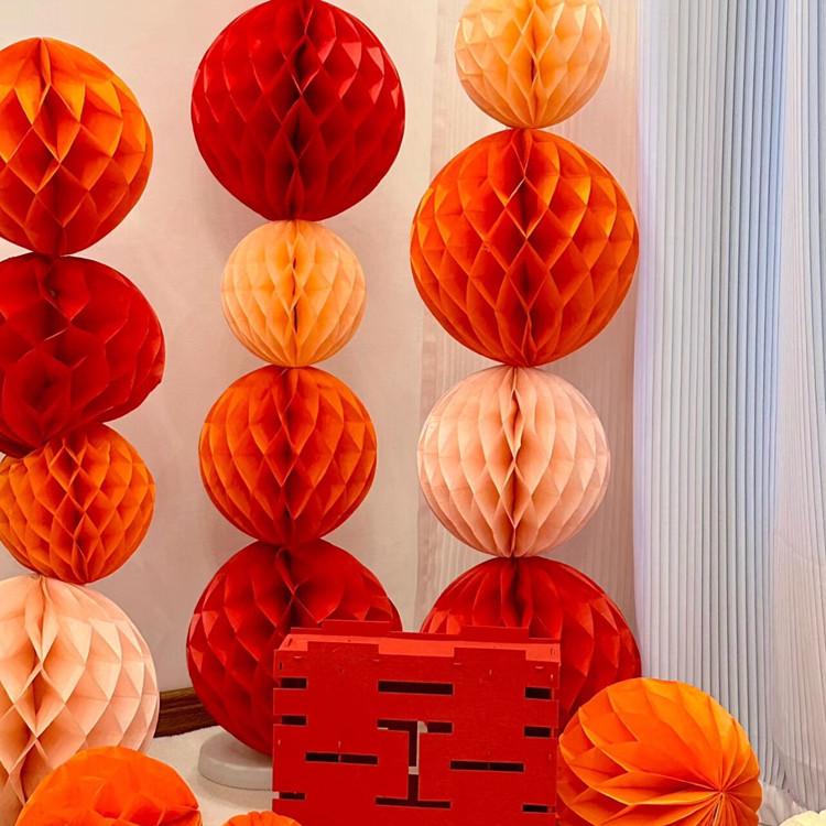 Wedding Scene Decoration Paper Honeycomb Ball & Lantern Set