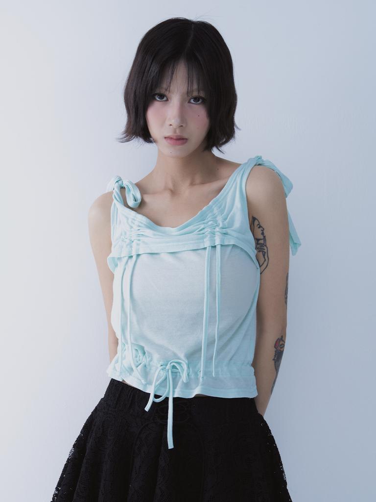 SETSETSET Rabbit Shirring T-Shirt Mint