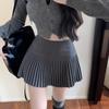Woolen Pleated Skirt Women Korean Cute Sexy High Waist A-line Coquette Extreme Mini Skirt Autumn Winter Vintage School
