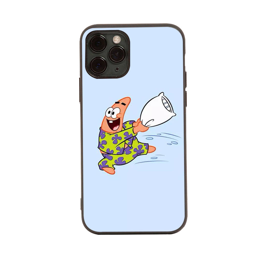 PB10 SpongeBob and Patrick Black Sofe Case for OPPO Reno 8 6 5 4 Pro Plus Find X3 A17 A3 A31 A38 A40 A53 A54 A55 A74 A76 A78 A77 A80 A94 A95 A96 Lite