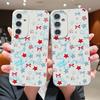 Чехол со звездочками и бантами для Samsung Galaxy A57 A37 A17 A56 A36 A26 A16 A55 A35 A15 A54 A34 A14 5G Силиконовый чехол с текстурой кожи