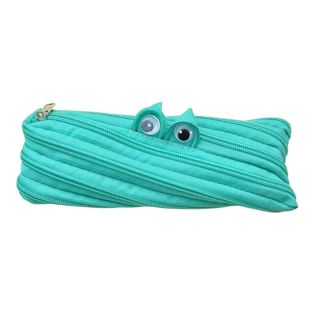 Large Capacity Canvas Pencil Case Creative Monster Design For Students Durable Portable Lightweight Pencil Case