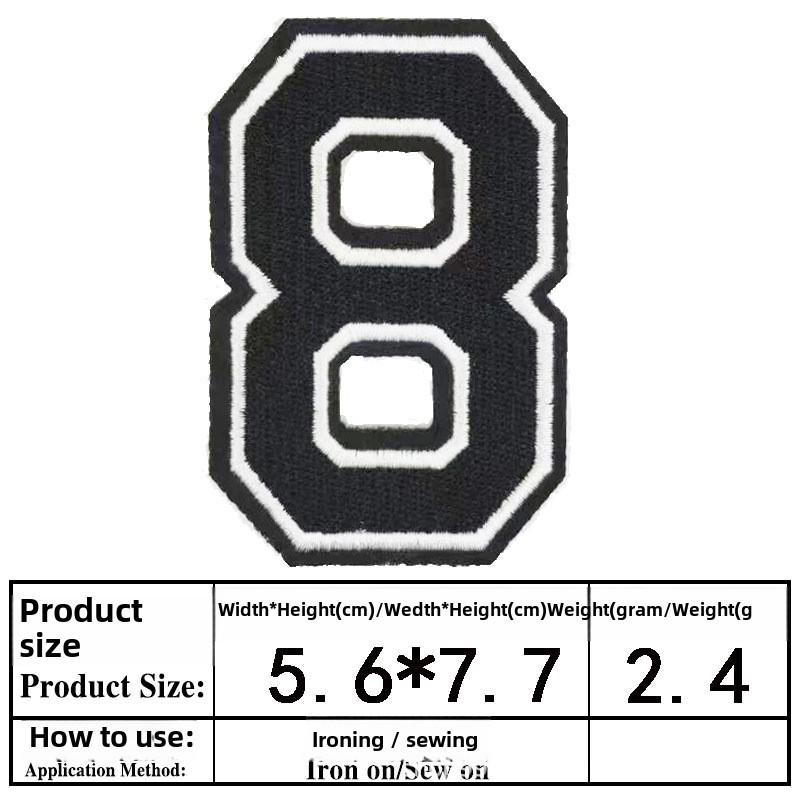 Вышитый алфавит и цифры нашивка на рукаве из джерси