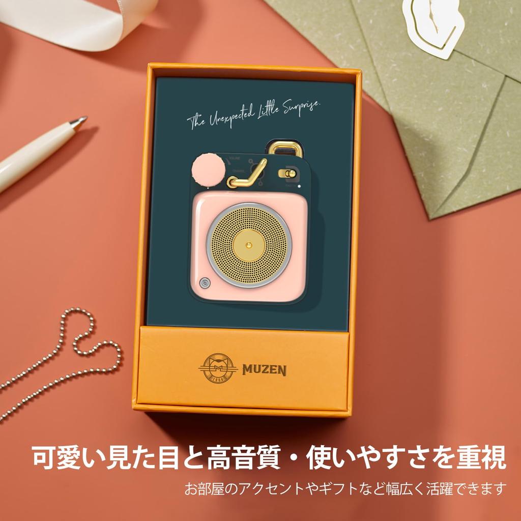 MUZEN Мини Bluetooth-динамик Button Blossom, Размер/Беспроводной/Ретро-стиль/Милый/Подарок (Вишнево-розовый)
