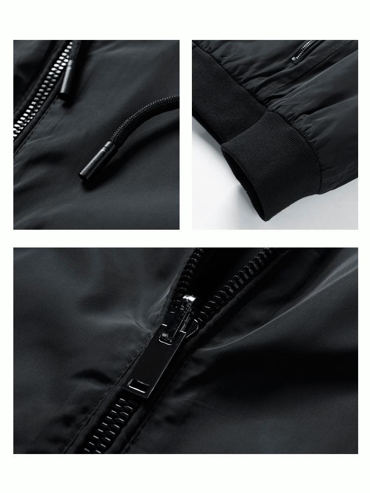 Men's Spring and Autumn Removable Hooded Jacket Casual Sports Thin Cotton Coat Business Trend Men's Wear
