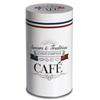 [A3023] - White Metal Coffee Box 'Le Petit Comptoir' (flavors and Traditions) - 19x11cm