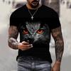 Animal Owl Graphic 3D Printed Summer Men's O-Neck T-shirt Casual Short Sleeve Oversized Pullover Fashion Streetwear Men Clothing