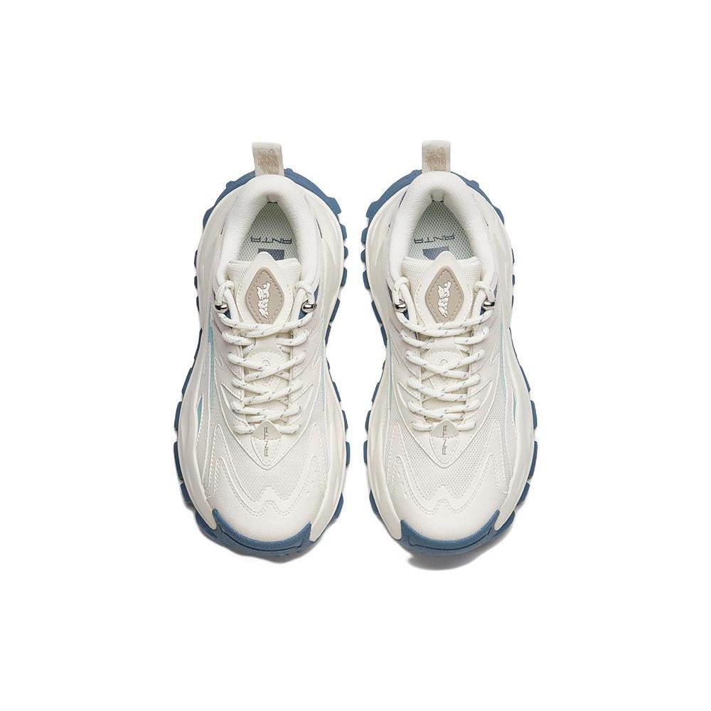 Anta Hot Fabric Synthetic Leather Retro Shock Absorbing Non-Slip Wear-Resistant Low-Top Dad Shoes Women Sneaker White Blue 122148880R-7