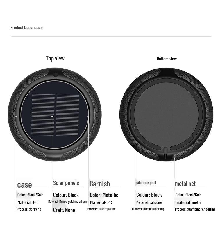 Беспроводной умный солнечный автомобильный очиститель воздуха с отрицательными ионами