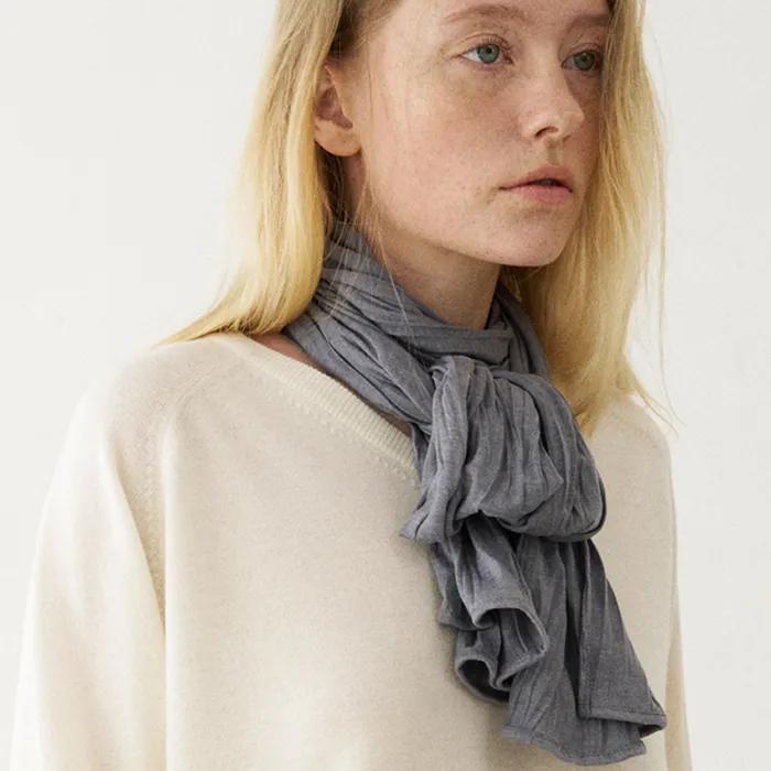 [2nd] Soft Pleated Scarf (Gray)