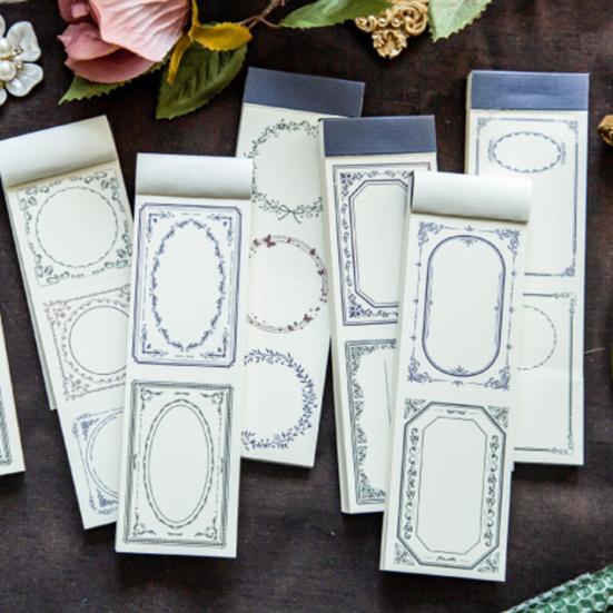 Memo Pad Vintage Style DIY Floral Printing Classic Label Material Literature Journal Pad Office Supplies