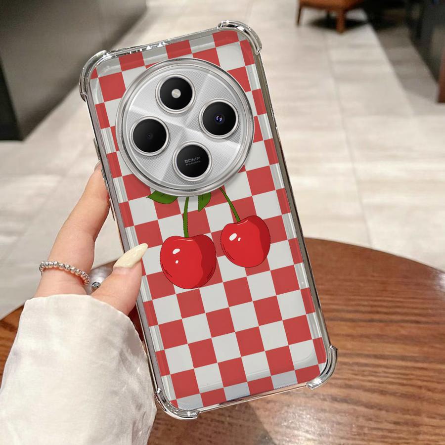 Чехол для телефона для Xiaomi Redmi A3 A3X A5 K80 Pro K80 5G 13C 14C Прозрачный чехол Мультяшный Бант Вишня