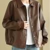 Coat for Women Thickened Plush Autumn Winter Oversize Loose Casual Leather Button Jacket