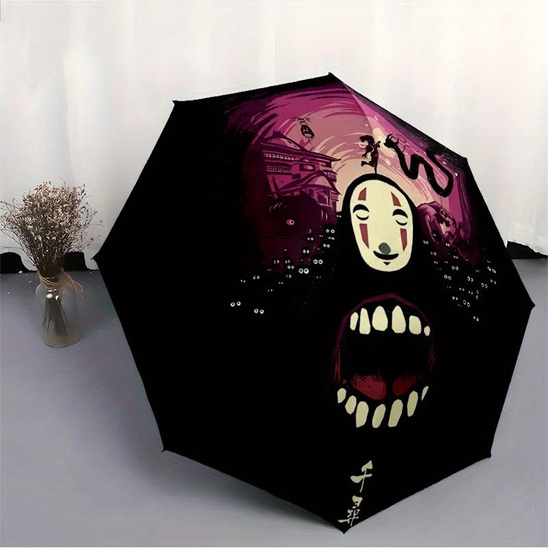 1pc Spirited Away No-Face Windproof Automatic Umbrella, Lightweight for Women/Men, Perfect Christmas Gift a0811212