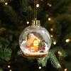 Милые рождественские светящиеся подвесные шары, прозрачные пластиковые подвесные шары для рождественской елки, мультяшные светодиодные светильники, рождественские шары для дома, подвеска