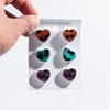 3pair/set Leopard Heart Acrylic Stud Earrings for Women New Metallic Color Small Love Peach Earring Valentine's Day Jewelry Gift