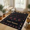 Astronomical Theme Soft Crystal Velvet Rug Custom Name & Text Print Non Slip Floor Rug for Bedroom Living Room