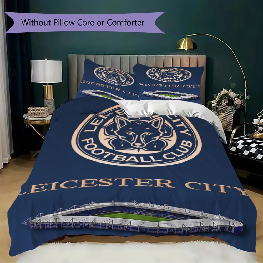 leicester city Pattern Bedding uilt Set uilt Cover Pillowcase Home Decoration Birthday Gift (1 * duvet cover + 2 * pillowcase  without core)70