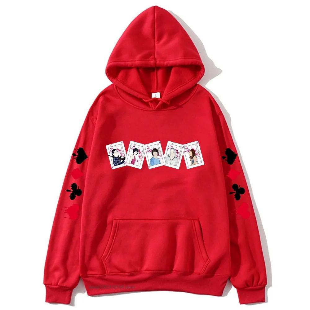 Толстовки Алиса в Пограничье для мужчин женщин Персонажи Карты Осень Зима Флис Уличная одежда