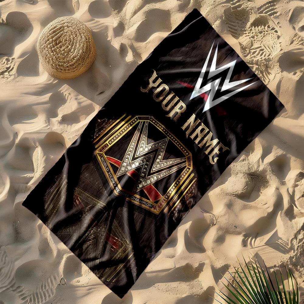 Wrestlemania Personalized Name Beach Towel Super Soft Microfiber Quickdry Fabric