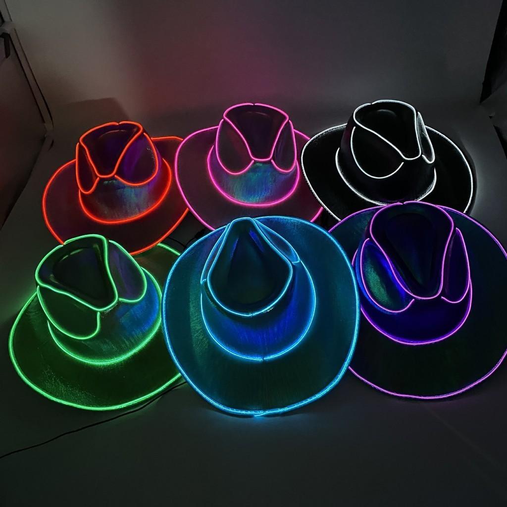 Eye-catching Sparkling Silver Pink Light-up Jazz Hat For Festivals And Holidays