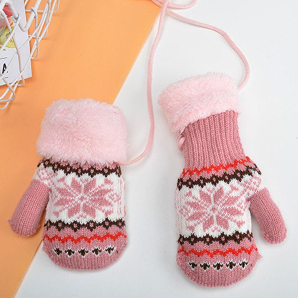 Full Finger Kids Winter Gloves Knitted Yarn Baby Gloves Coldproof Knitted Gloves Outdoor