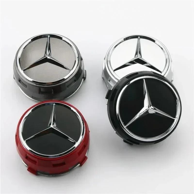 CSQ5 4PCS 75mm Car Wheel Center Hub Caps Cover Amg Mercedes Benz B/C/E/S Class A Class C200L GLC GLK CLA W166 W163 W221