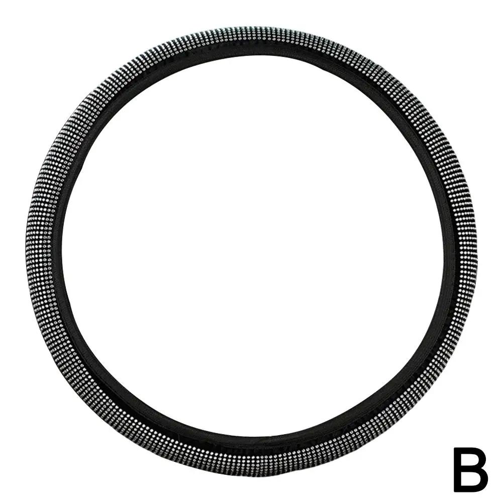 Универсальный 38 см Чехол на руль автомобиля из ПУ кожи с кристаллами Внутренние блестящие аксессуары Защитник Алмаз R2O3