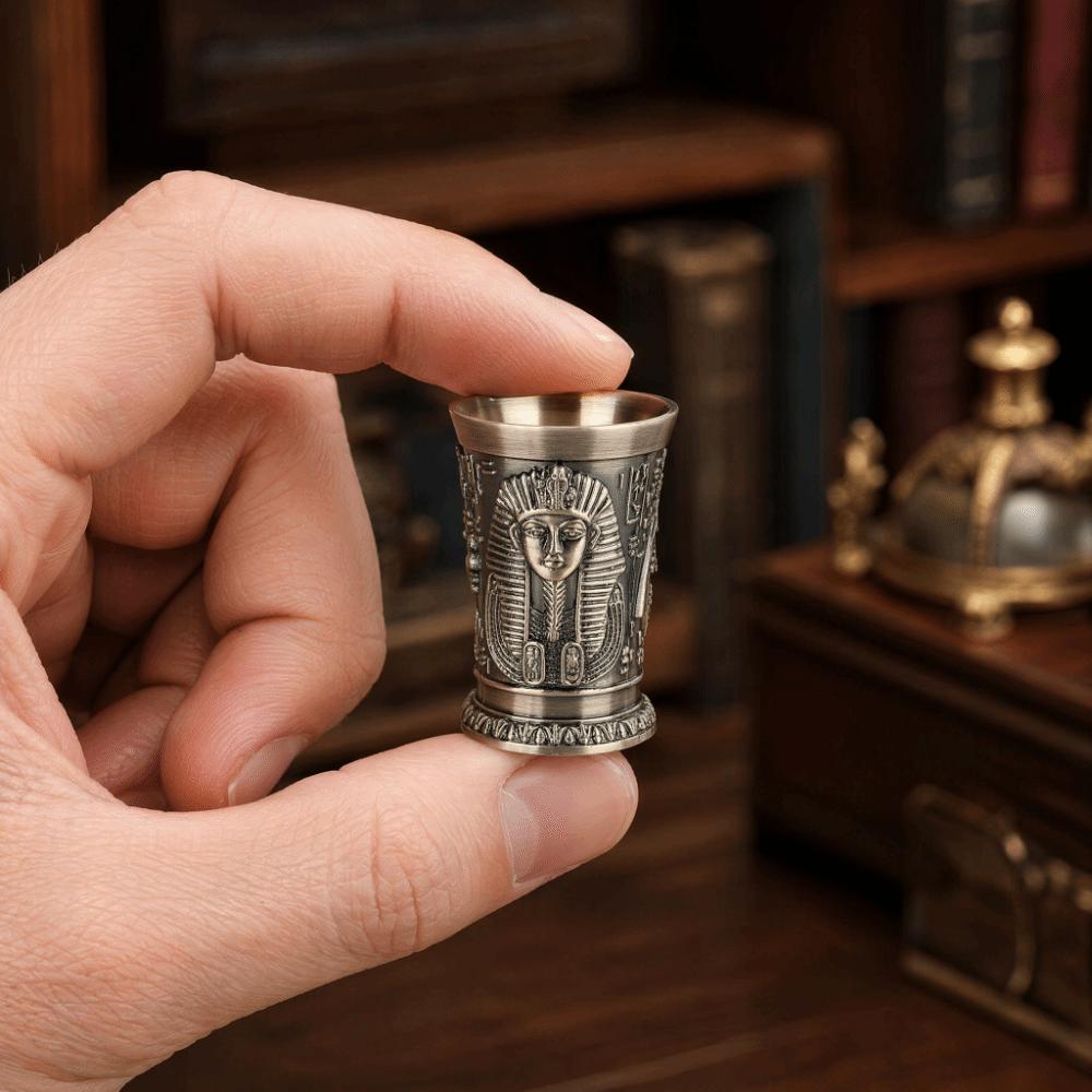 Mini Egypt Style Goblet Embossed Carving Embossed Mini Cup Metal Wine Cup Wedding Celebration