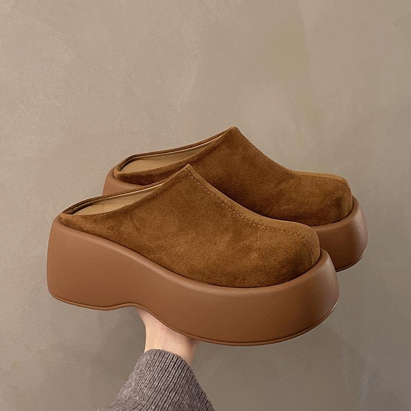 Баотоу полутапочки на толстой подошве женская осенняя одежда 2025 года новые туфли Muller знаменитости из Интернета обувь без каблука для ленивых кексов