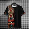 Vintage Ethnic Pattern T-Shirt For Men Color Block 3D Printed Tees Summer Casual Harajuku Short Sleeve T Shirts Round Neck Tops