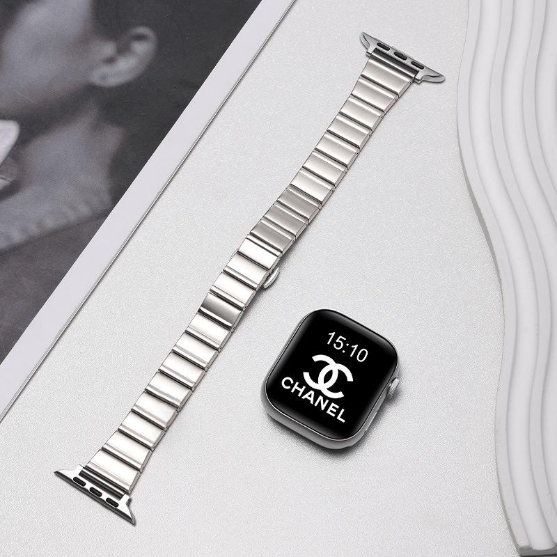 Ремешок Apple iWatch с бамбуковым звеном и застежкой-бабочкой для Серий 10/11