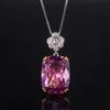 Jewelry Copper Bottom Gold-Plated Simulation Red Corundum Blue Spinel Simple Temperament Pendant 15 * 20